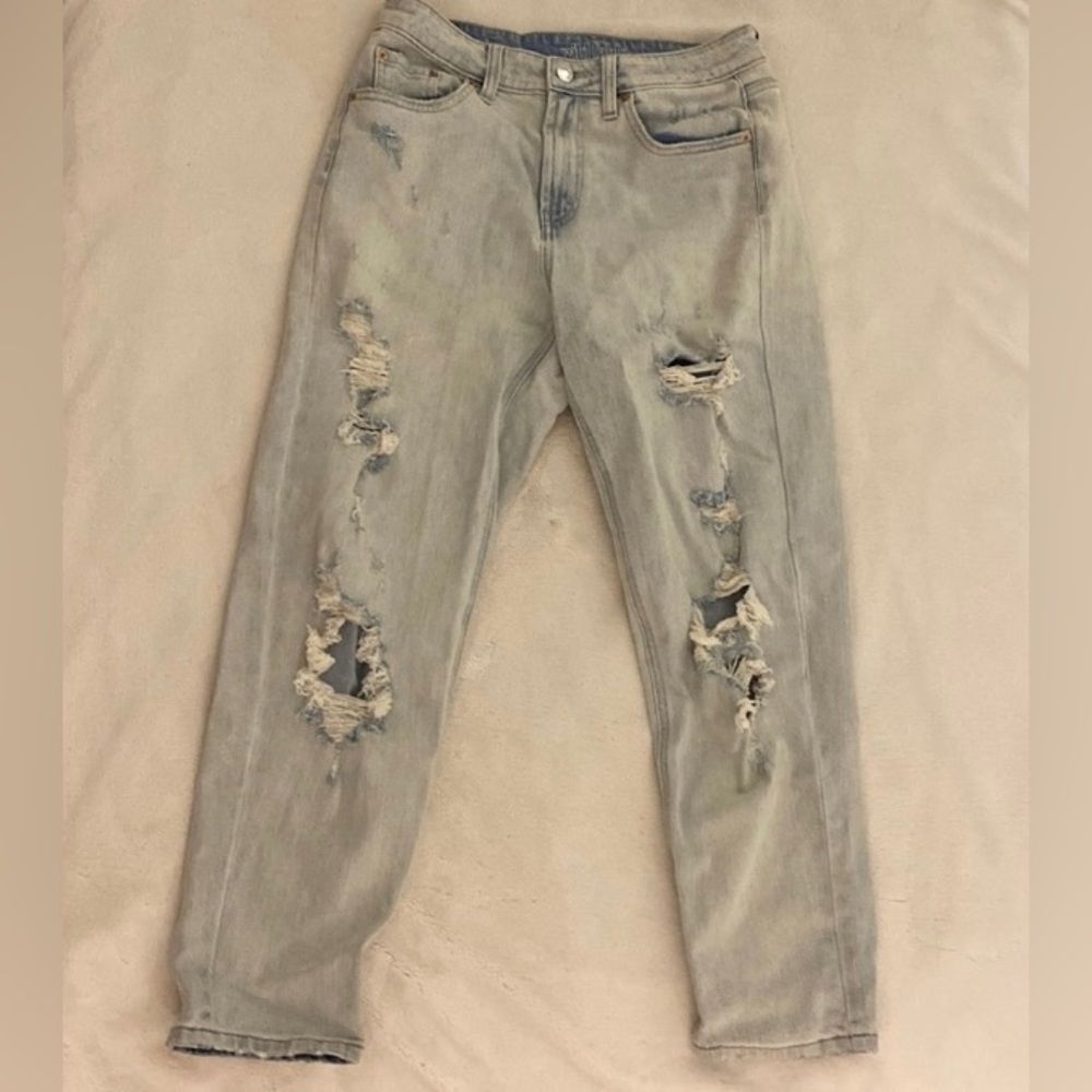 Ripped Acid-Wash Jeans